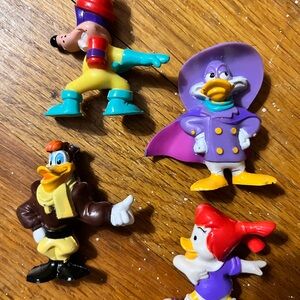 Vintage 91 92 Dark Wing Duck Colorful Cartoon Character Toy Figurines Set